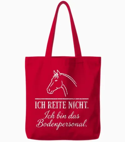 Pferd Reiten Bodenpersonal Witziges Reiterhof Stall Bildwerk Tote Bags - Red