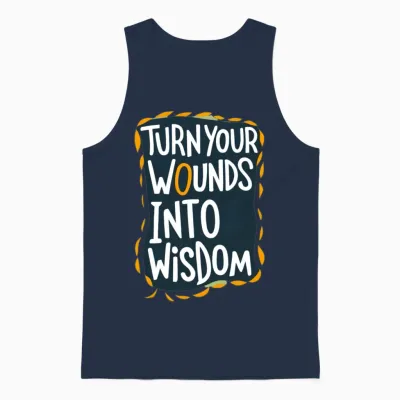 Turn Your Wounds into Wisdom Unisex Tank Top - Navy
