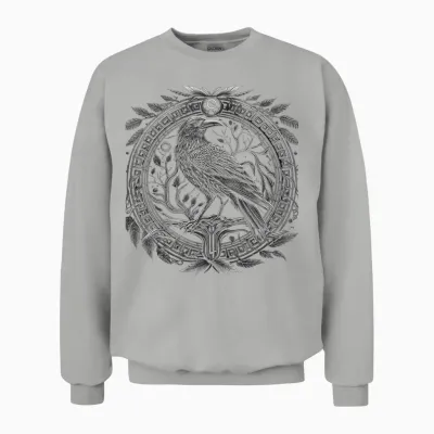 Odins Rabe Wikinger Nordische Runen Viking Mythologie Unisex Sweatshirt - Ash