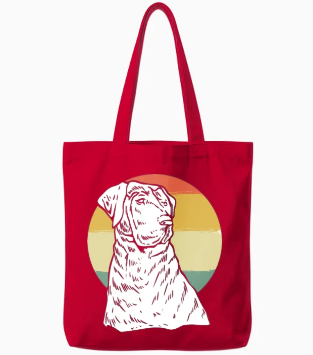 Dog Retriever Dog Lover Gift Tote Bags in Red