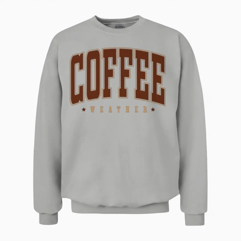 Retro Coffee Weather 2 Unisex Sweatshirt in Ash