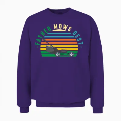 Lawn Mowing Father Mows Best Unisex Sweatshirt - Purple