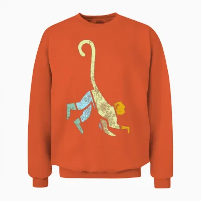 Monkey Retro Unisex Sweatshirt - Orange