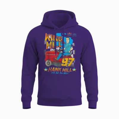 King of the Hill Hank Hill Mower Racing '97 Cartoon Unisex Hoodie - Purple