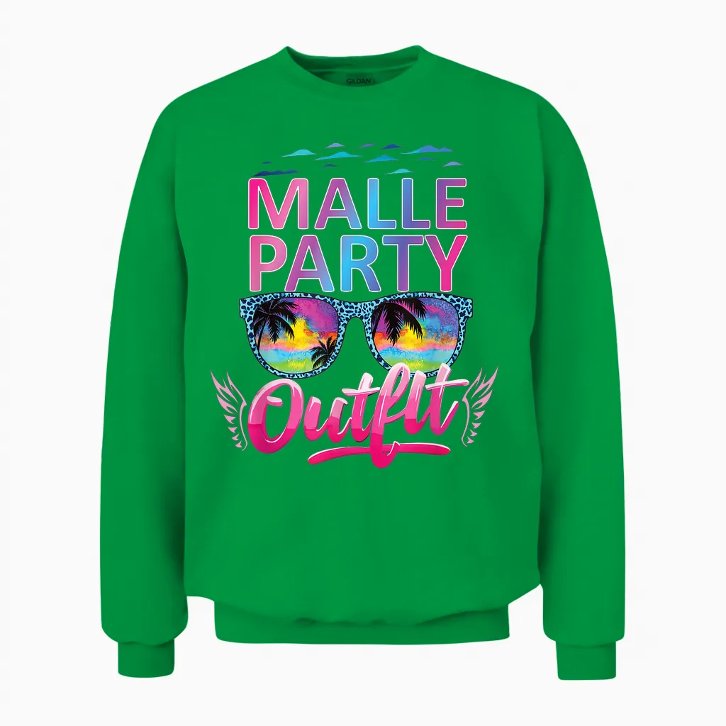 Malle Party Group Shirt Women Mallorca Outfit Women's Party Unisex Sweatshirt in Irish Green