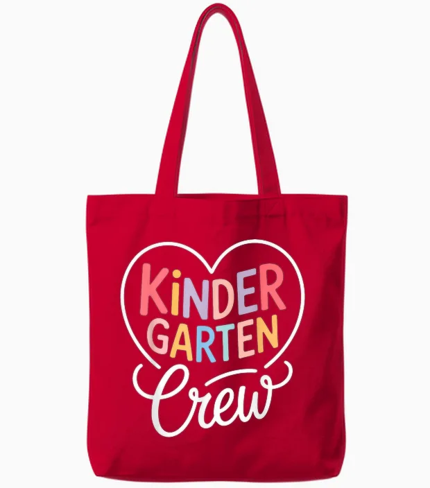 Crewshirt Für Den Kindergarten, Kinder, Crew, Lehrer, Junge, Mädchen Tote Bags in Red