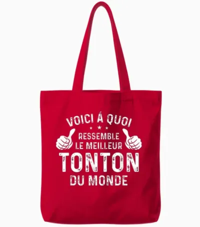 Here's What the World's Best Tonton Looks Like, Uncle Tote Bags - Red