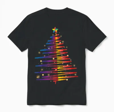 Christmas Fir Tree Unisex T-Shirt - Black
