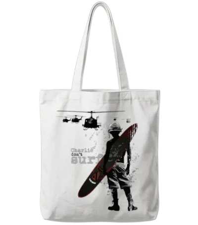 Charlie Dont Surf Tote Bags - White