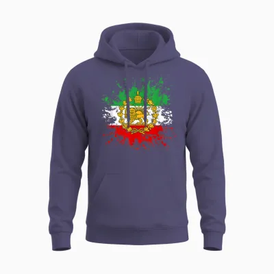 Iran Lion Sun Flag Iran Persian Shir O Khorshid Unisex Hoodie - Heather Sport Dark Navy