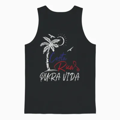 Pura Vida Costa Rica | Costa Rica Traveler Unisex Tank Top - Black