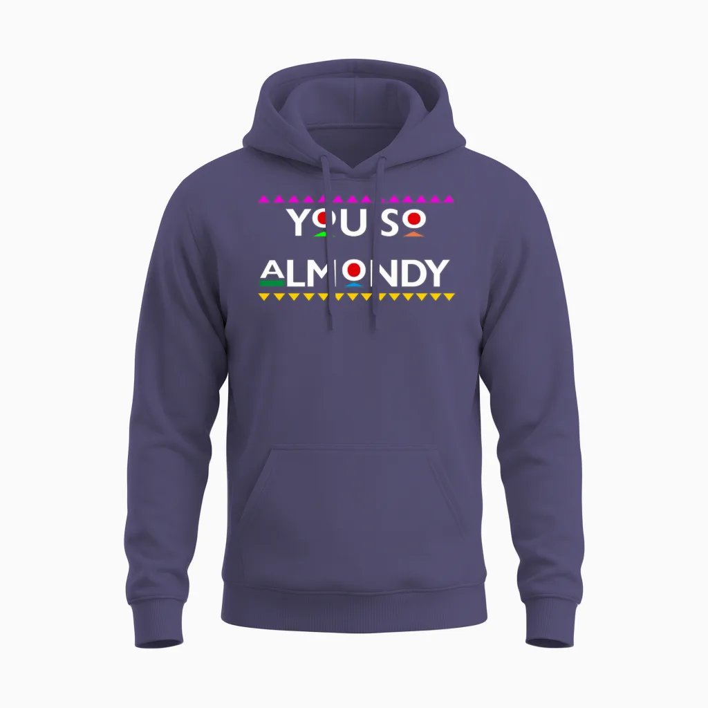 Hey Almond Unisex Hoodie in Heather Sport Dark Navy