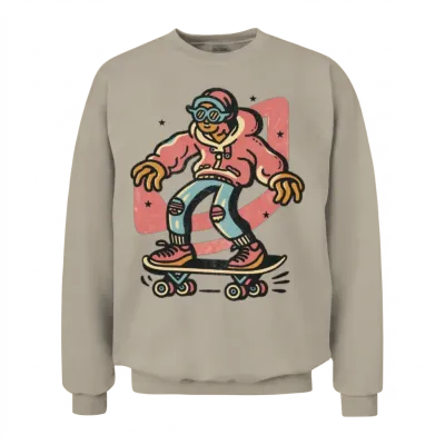 Funny Skater Retro Unisex Sweatshirt - Sand