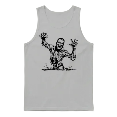 Zombie Undead Horror Halloween Unisex Tank Top - Ash