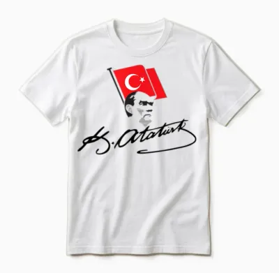 Atatürk Logo, Mustafa Kemal Atatürk Signature Imza, Türkiye Unisex T-Shirt - White