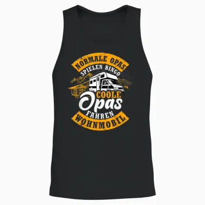 Men's Camper Camping Womo Transit Van Cool Grandpa Driving Caravan T-Shirt, Black, S Unisex Tank Top - Black