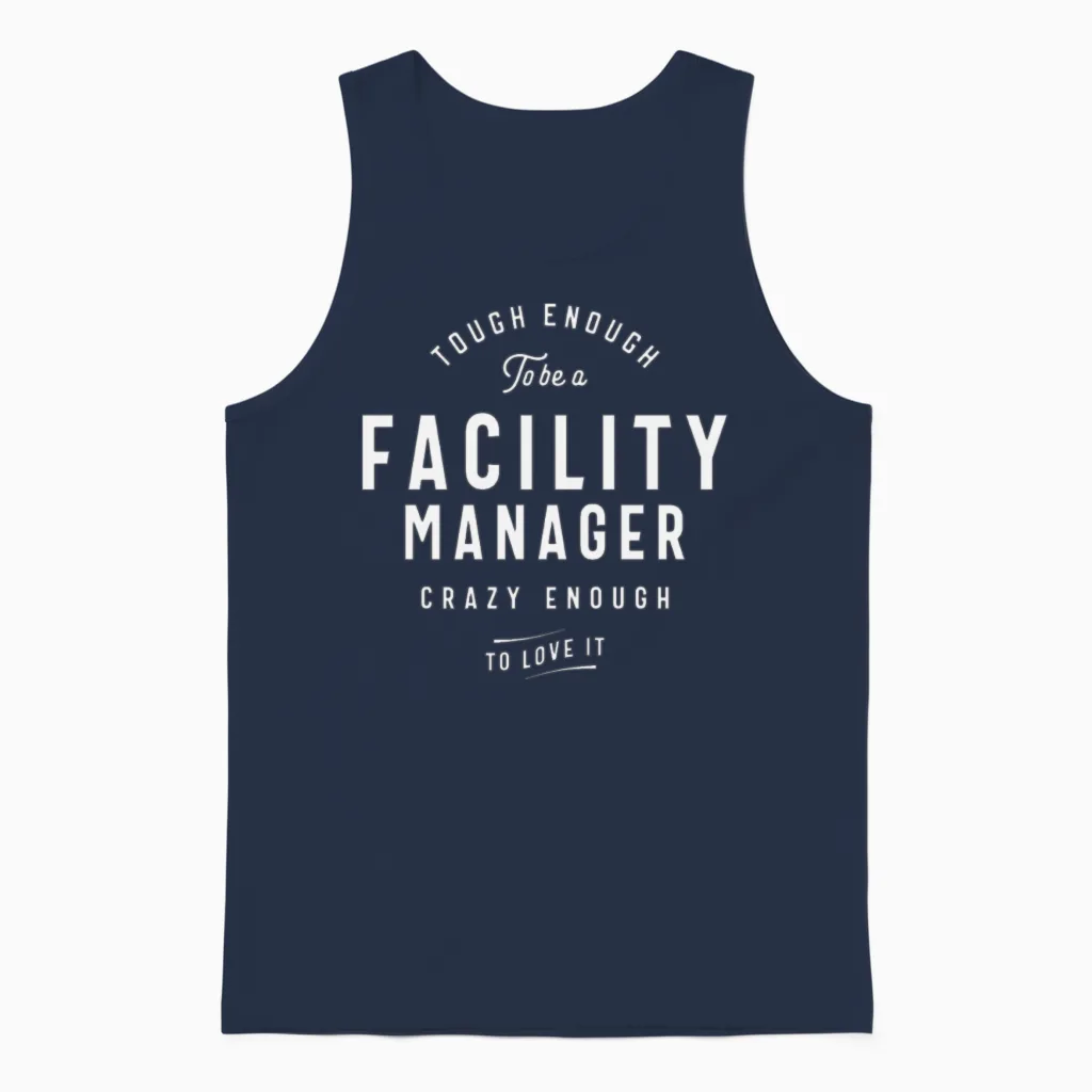 Funny Job Occupation Facility Manager Unisex Tank Top in Navy