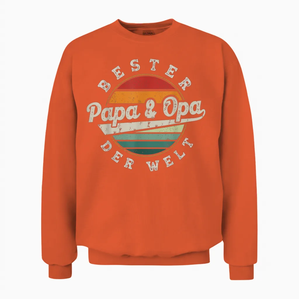 Bester Papa Und Opa Der Welt Opi Vatertag Retro Style Unisex Sweatshirt in Orange