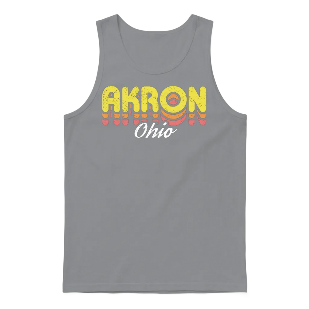 Retro Akron Ohio Unisex Tank Top - Sport Grey
