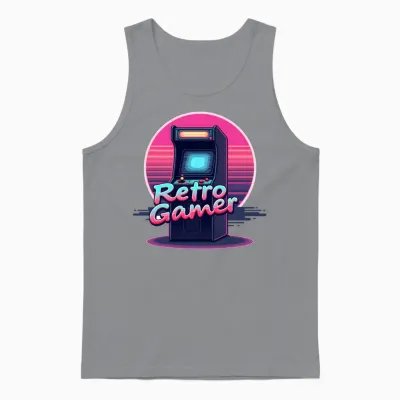 Retro Gamer in Retro Style Oldschool Gamer Unisex Tank Top - Sport Grey