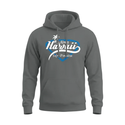 Fresh Hawaiian Style Tshirt Design Hawaii Enjoy Unisex Hoodie - Graphite Heather