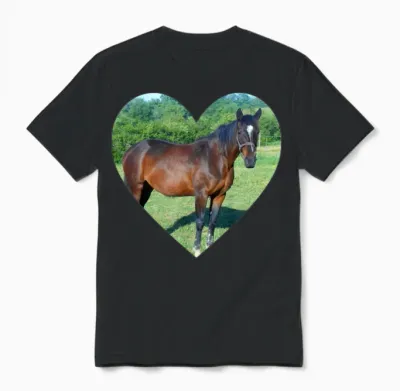 Horse Heart Design Unisex T-Shirt - Black