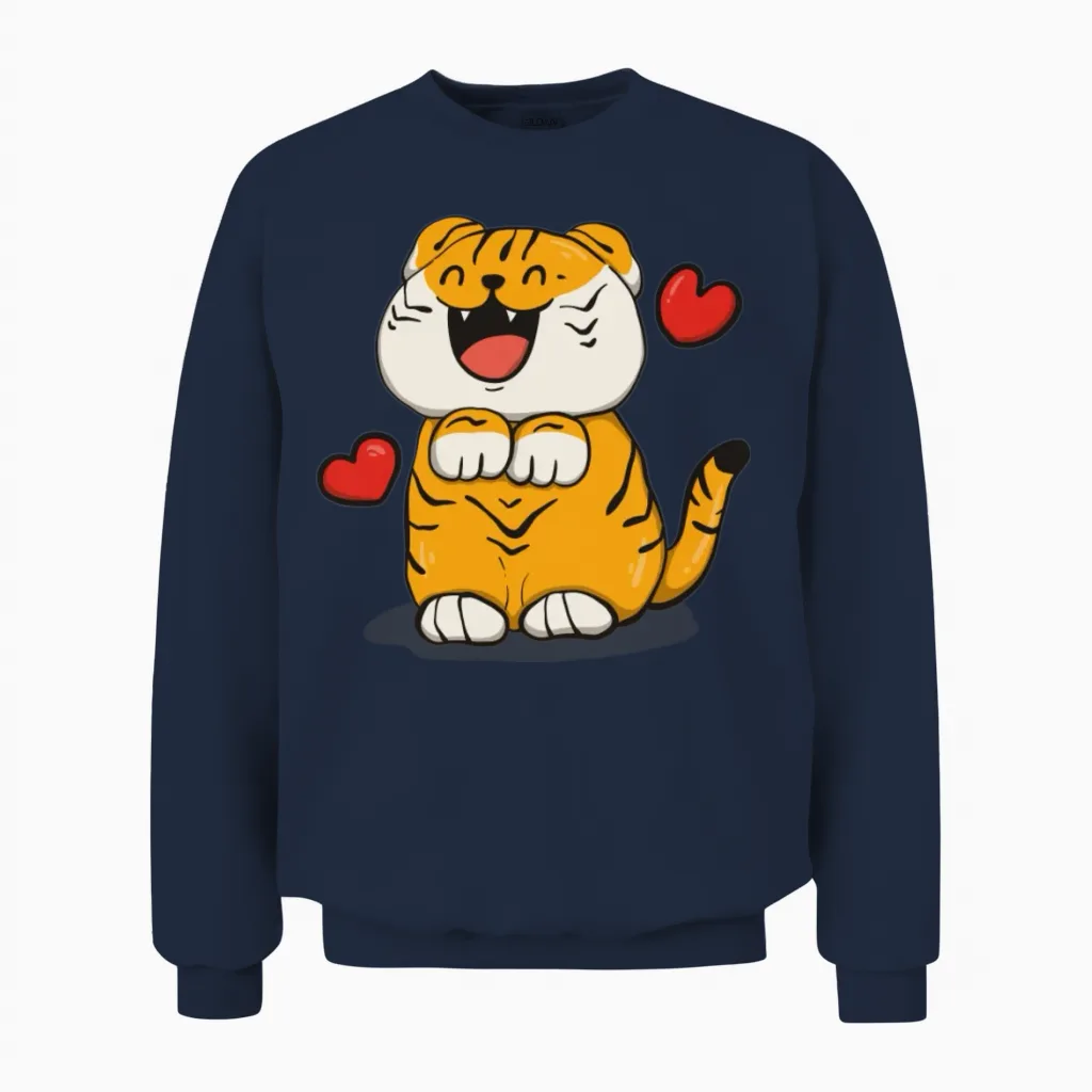Tiger Funny Unisex Sweatshirt in Navy