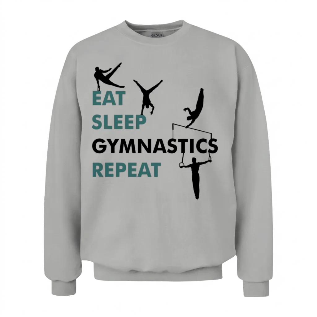 Eat, Sleep, Gymnastics, Repeat - Gymnast, Men Unisex Sweatshirt - Ash