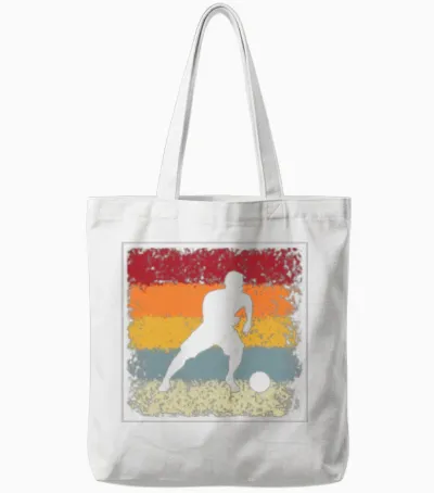 Soccer Retro Tote Bags - White