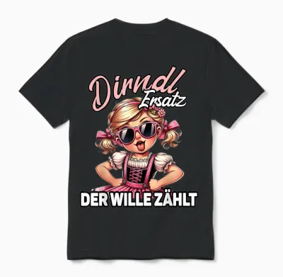 Oktoberfest Costume Shirt Women's Costume Replacement Dirndl T-Shirt, Black Unisex T-Shirt - Black