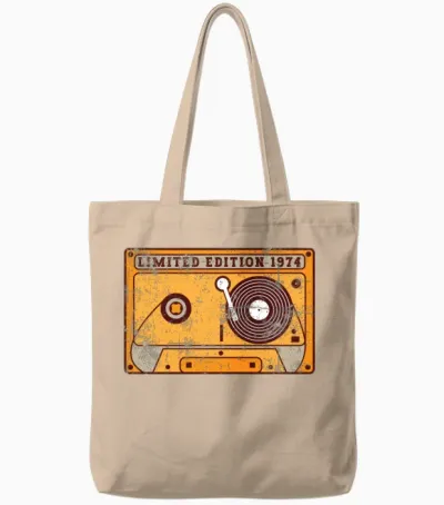 1974 Limited Edition Birthday Music Gift Tote Bags - Natural