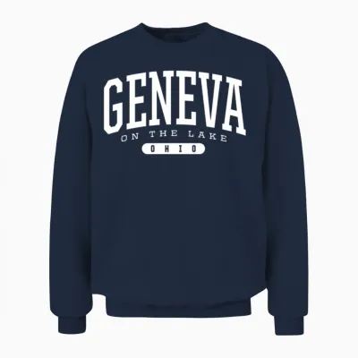 College Style Geneva-On-The-Lake Ohio Unisex Sweatshirt - Navy