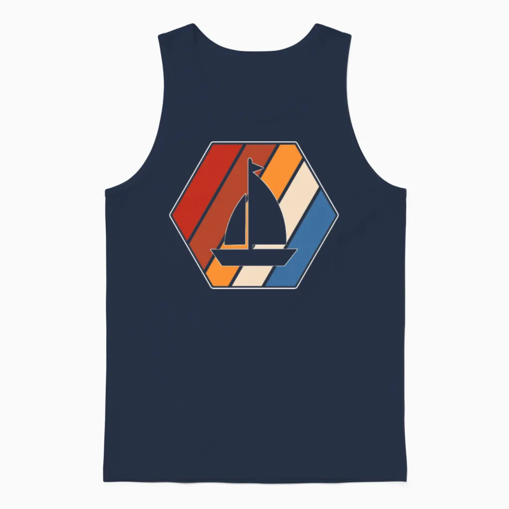 Sailing Retro Unisex Tank Top - Navy