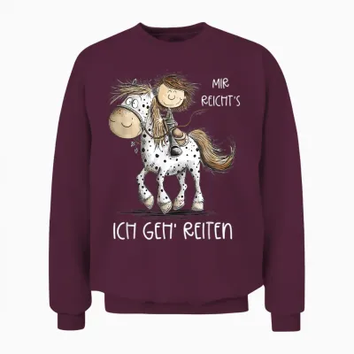 Mir Reicht's Ich Geh' Reiten Pferde Spruch Mädchen Unisex Sweatshirt - Maroon