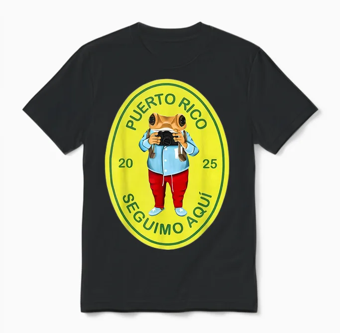 Graphic Funny Frog Retro Deb Tirar Unisex Adults Puerto Rico Frog Concho Retro 2025 T-Shirt Black Small Unisex T-Shirt in Black