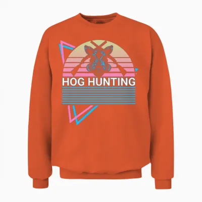 Hog Hunting Hog Hunter Retro Unisex Sweatshirt - Orange