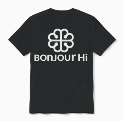 Bonjour Hi Unisex T-Shirt - Black