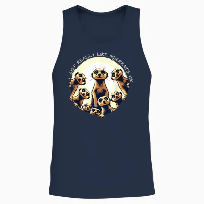 J'aime Vraiment Meerkats Ok Playful Desert Warrior Funny Unisex Tank Top - Navy