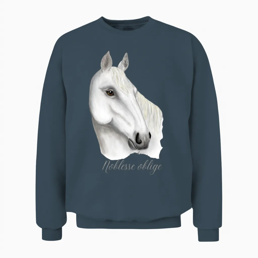 The White Horse Lovers Unisex Sweatshirt in Dark Heather