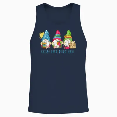 Costa Rica Pura Vida Beach Gnomes Souvenir Unisex Tank Top - Navy