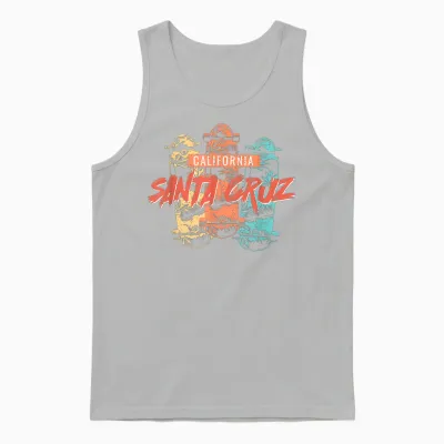 Tropischer Vintage-Skateboard-Skater Aus Santa Cruz, Kalifornien Unisex Tank Top - Ash