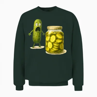 Pickle Funny Surprise Humor Food Cute T-Shirt, Black, S Unisex Sweatshirt - Forest