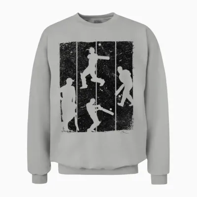 Cricket Retro Cricket Silhouette Unisex Sweatshirt - Ash