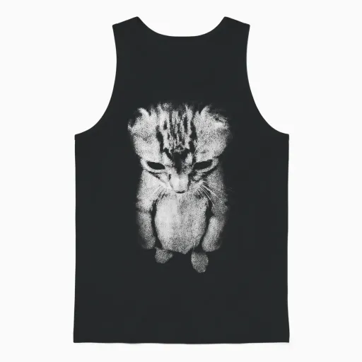 El Gato Munchkin Kitten Funny Sad Crying Cat Meme Cat Lovers Unisex Tank Top - Black