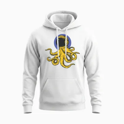 Octopus Astronaut Unisex Hoodie - White