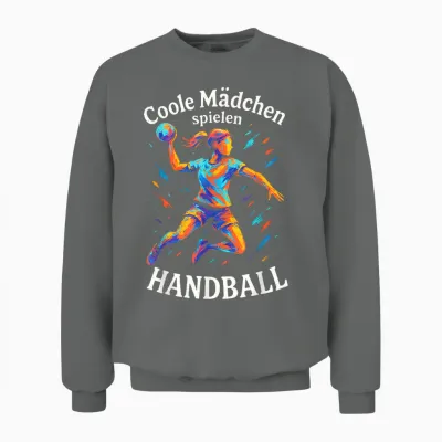 Coole Mädchen Spielen Handball - Handball Unisex Sweatshirt - Graphite Heather