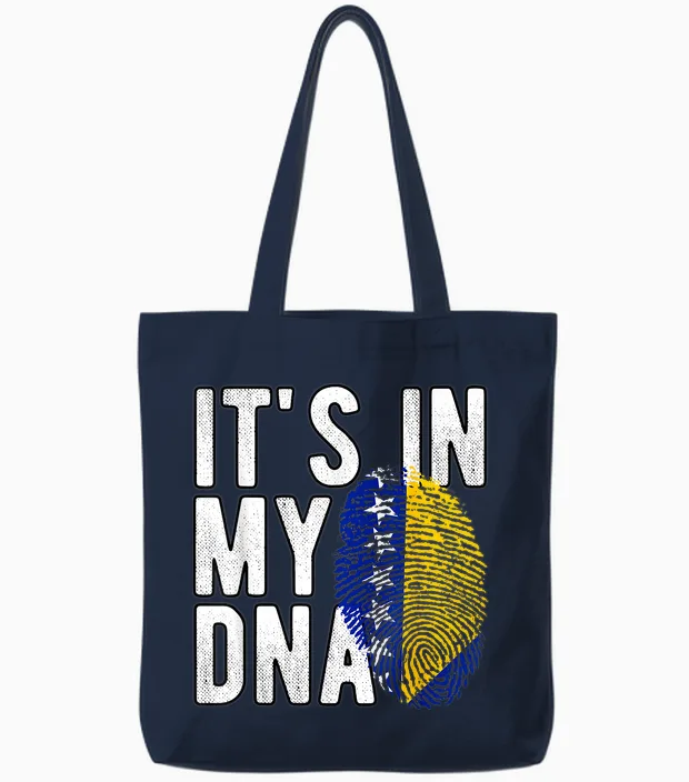 Funny It's in My Dna Bosnien Und Herzegowina Flagge Fingerabdruck Tote Bags in Navy