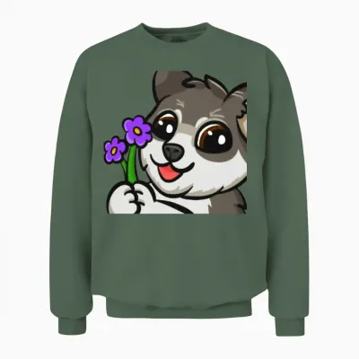 Dog Flower Unisex Sweatshirt - Military Green