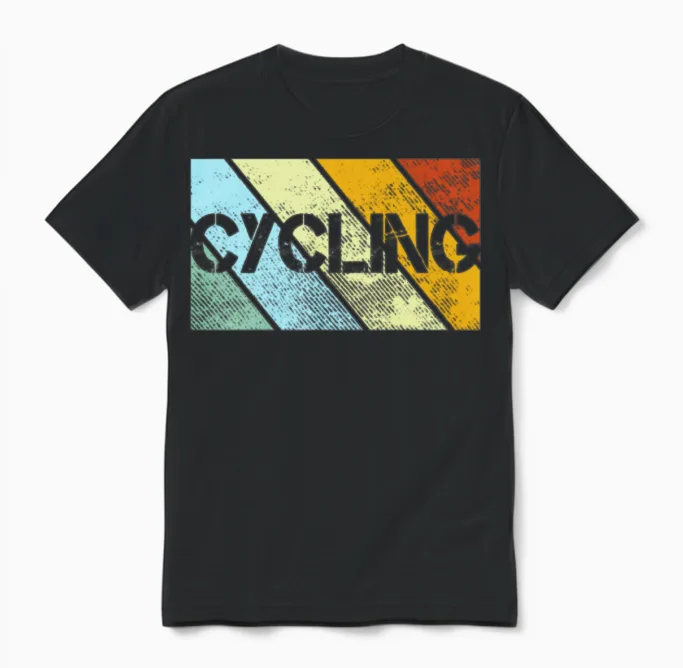 Cycling Retro Unisex T-Shirt in Black