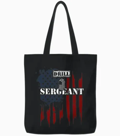 Drill Sergeant - Veteran Tote Bags - Black